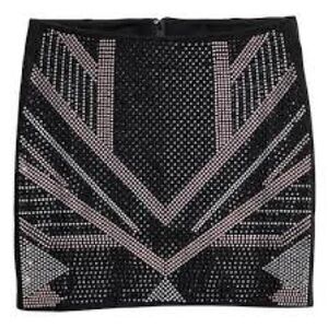 💎 H&M Divided Black Studded Geometric Mini Skirt – Women’s Size 8 (EUR 38) 💎